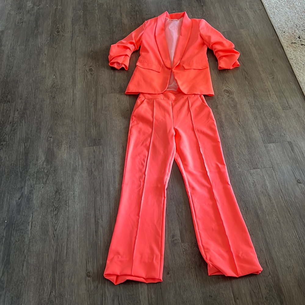 DeeDee hot pink Blazer and Trousers set. Blazer- size small. Trousers - size M.